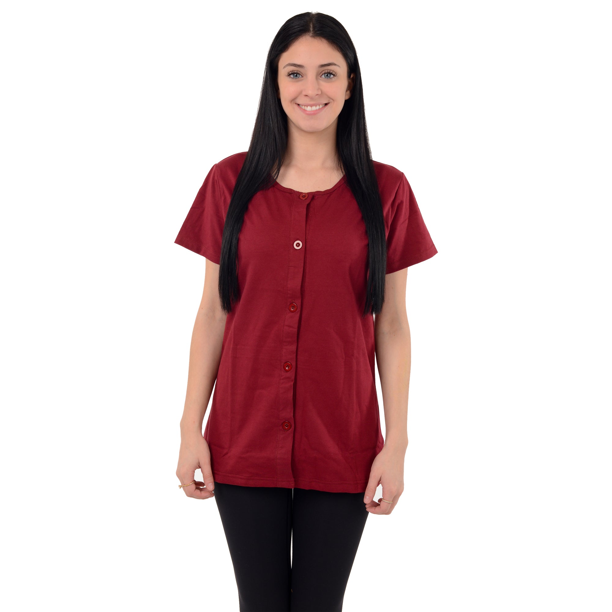 USBD Crew Neck Post Mastectomy Shirt with Drain Pockets